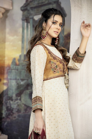 Picture of Ellena - Fancy Embroidered Formal Wear 3 Piece Suit - VJQ282 - Available at Raja Sahib