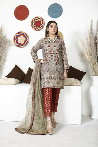 Ellena - 3-PC Stitched Masoori Suit