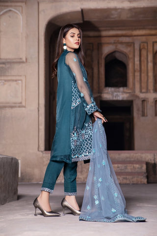 Ellena - Fancy Embroidered Formal Wear 3 Piece Suit - VJQ300