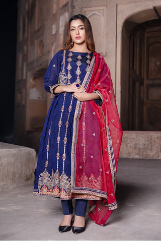 Picture of Ellena - Fancy Embroidered Formal Wear 3 Piece Suit - VJQ304 - Available at Raja Sahib