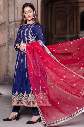 Picture of Ellena - Fancy Embroidered Formal Wear 3 Piece Suit - VJQ304 - Available at Raja Sahib