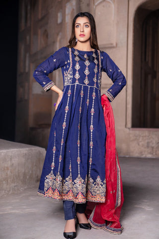 Picture of Ellena - Fancy Embroidered Formal Wear 3 Piece Suit - VJQ304 - Available at Raja Sahib