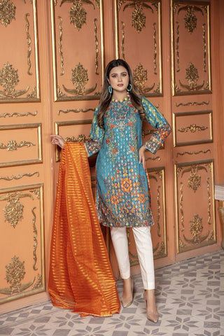 Picture of Ellena - Embroidered Jacquard 3-PC Suit - Available at Raja Sahib