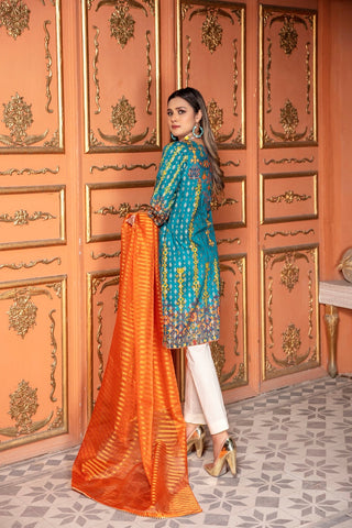 Picture of Ellena - Embroidered Jacquard 3-PC Suit - Available at Raja Sahib