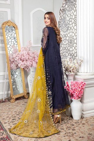 Ellena - Fancy Embroidered Organza 3-PC Suit