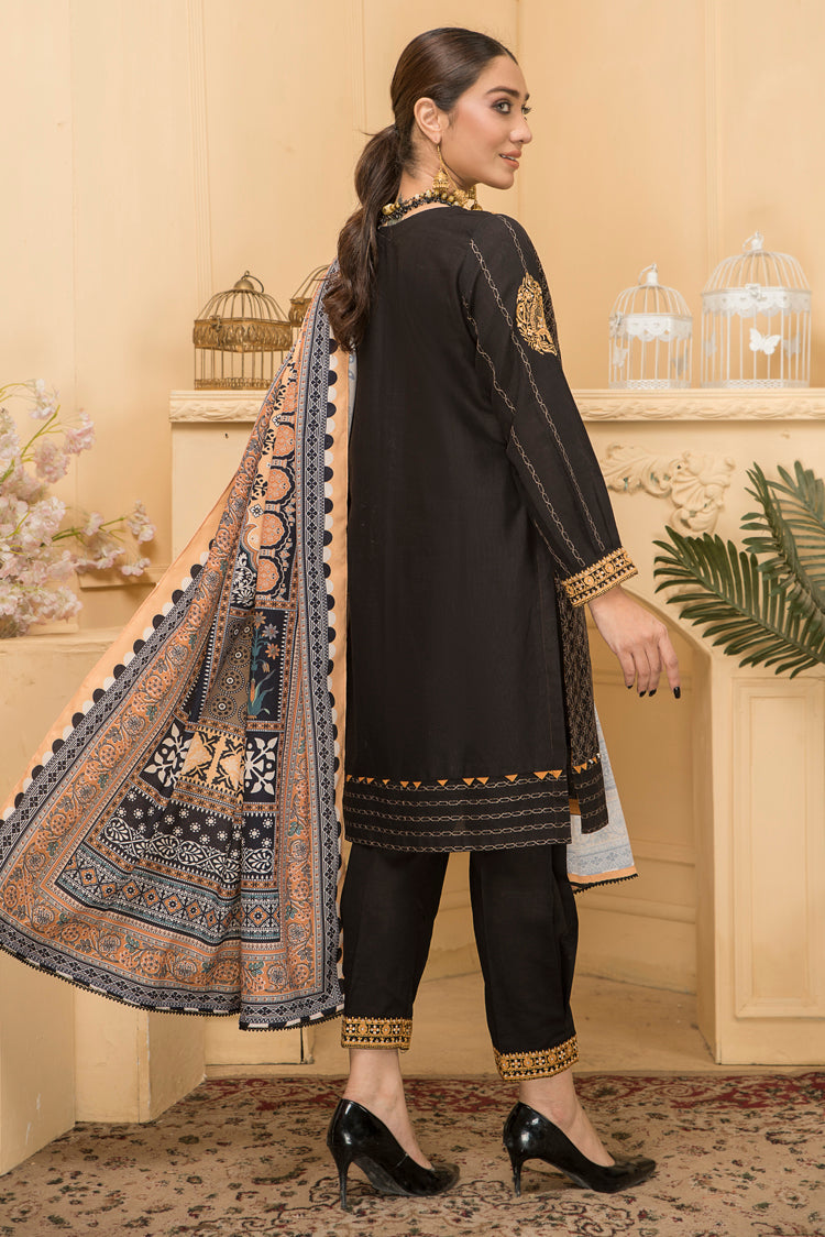 Picture of Ellena - Embroidered Khaddar 3-PC Suit - Available at Raja Sahib