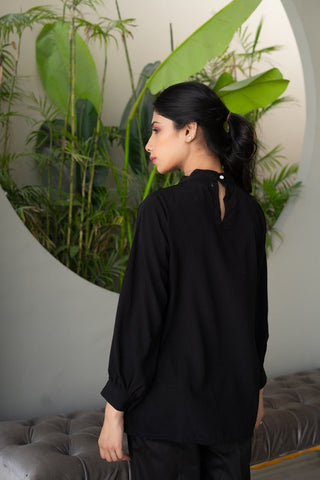 Picture of Ellena - Solid Color Georgette Top - Available at Raja Sahib