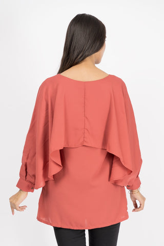 Ellena - Solid Color Georgette Top