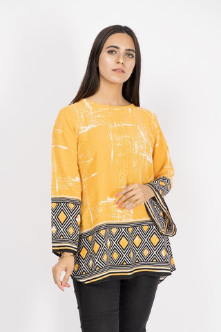 Picture of Ellena - Printed Georgette Top - Available at Raja Sahib