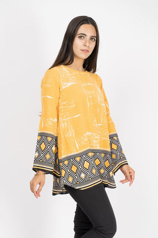 Picture of Ellena - Printed Georgette Top - Available at Raja Sahib