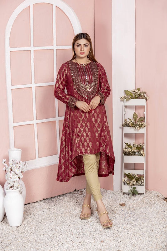 Picture of Ellena - 1-PC Stitched Jacquard Kurti - Available at Raja Sahib