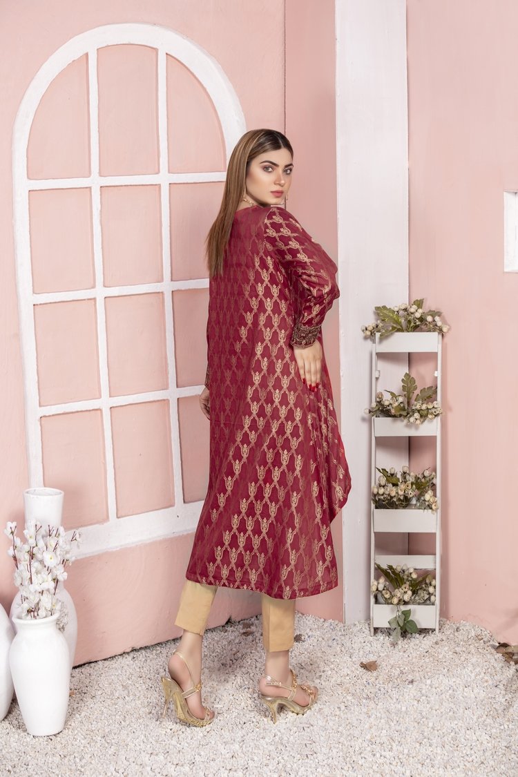 Picture of Ellena - 1-PC Stitched Jacquard Kurti - Available at Raja Sahib