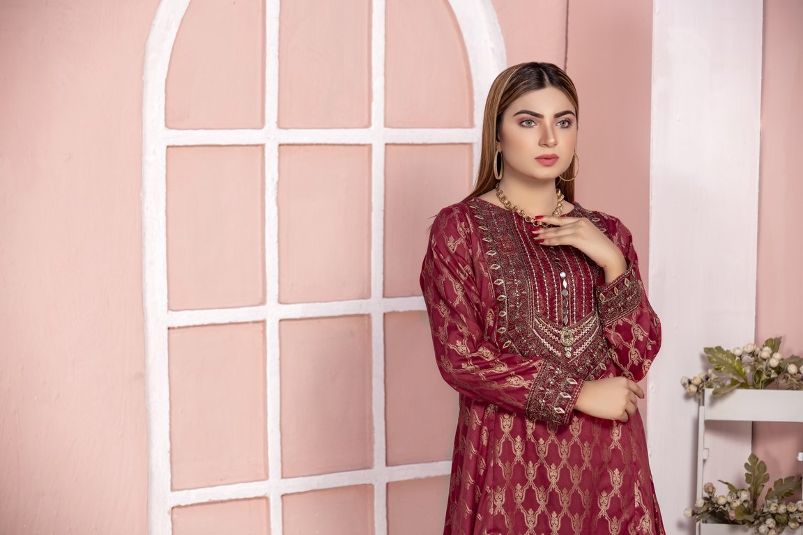 Picture of Ellena - 1-PC Stitched Jacquard Kurti - Available at Raja Sahib