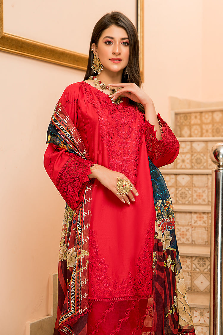 Picture of Ellena - 3-PC Stitched Lawn Suit - Available at Raja Sahib