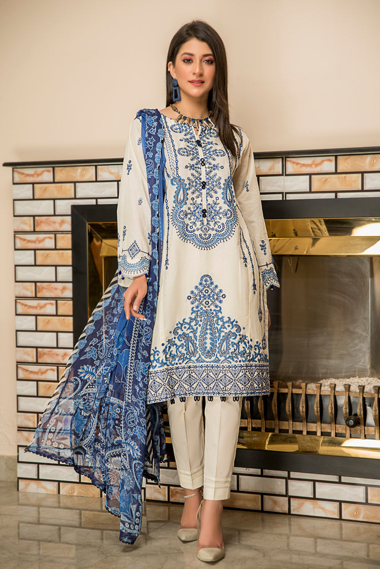 Picture of Ellena - 3-PC Stitched Lawn Suit - Available at Raja Sahib