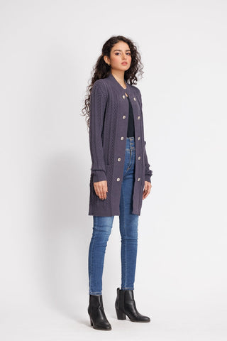 Ellena - Round Neck Cardigan Sweater