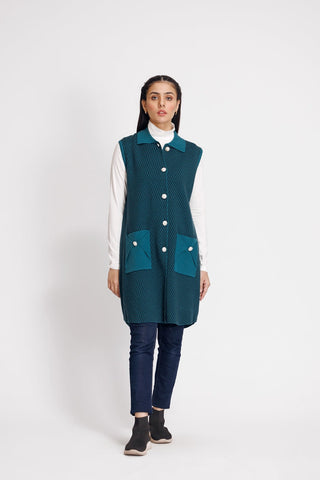 Picture of Ellena - V-Neck Cardigan Sweater - Available at Raja Sahib