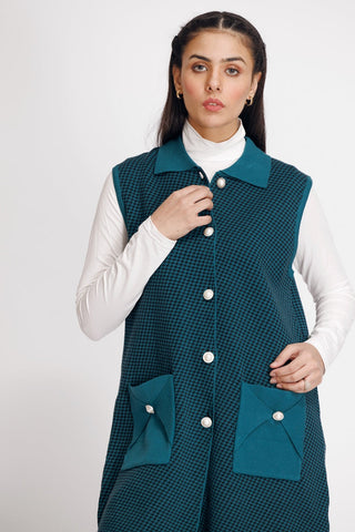 Picture of Ellena - V-Neck Cardigan Sweater - Available at Raja Sahib