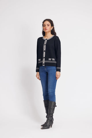 Ellena - Round Neck Cardigan Sweater