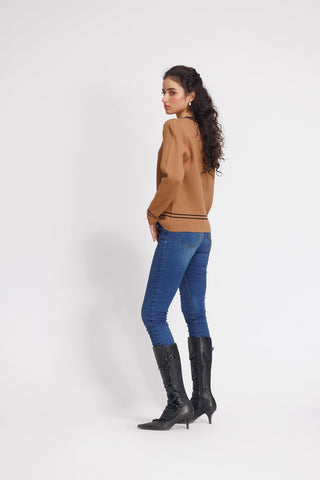 Ellena - Round Neck Cardigan Sweater