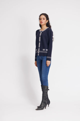 Ellena - Round Neck Cardigan Sweater