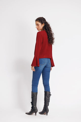 Ellena - Round Neck Cardigan Sweater