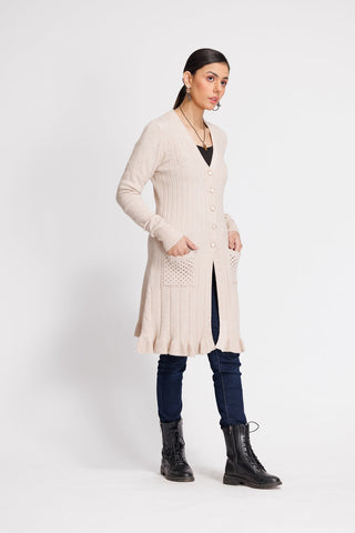 Picture of Ellena - V-Neck Cardigan Sweater - Available at Raja Sahib