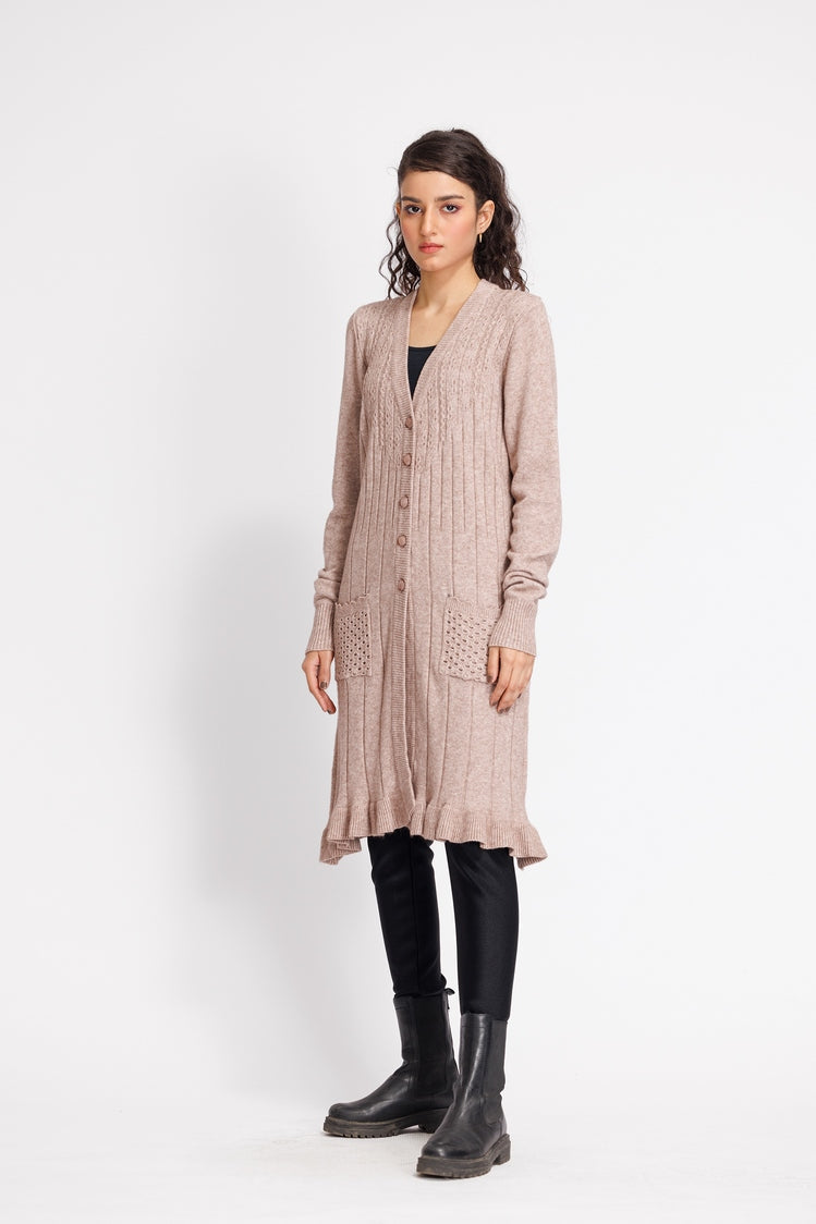 Picture of Ellena - V-Neck Cardigan Sweater - Available at Raja Sahib