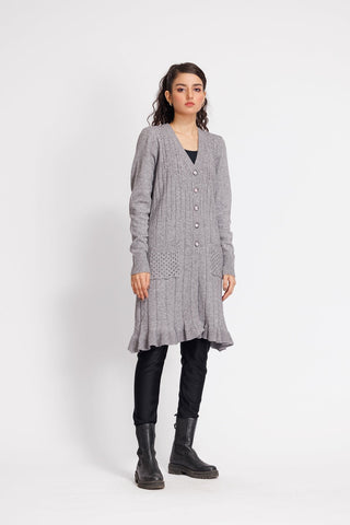 Picture of Ellena - V-Neck Cardigan Sweater - Available at Raja Sahib