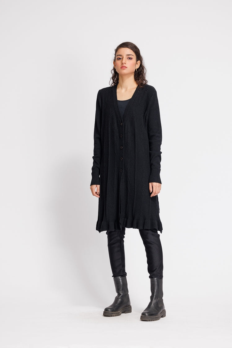 Picture of Ellena - V-Neck Cardigan Sweater - Available at Raja Sahib