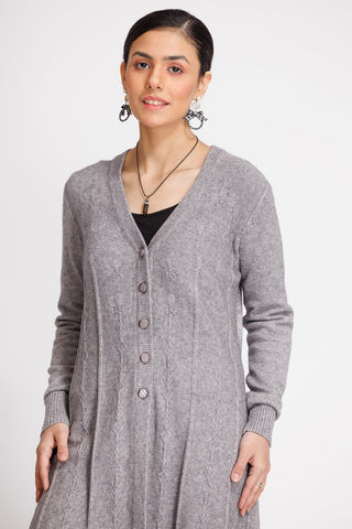 Picture of Ellena - V-Neck Cardigan Sweater - Available at Raja Sahib