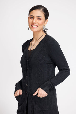 Picture of Ellena - V-Neck Cardigan Sweater - Available at Raja Sahib