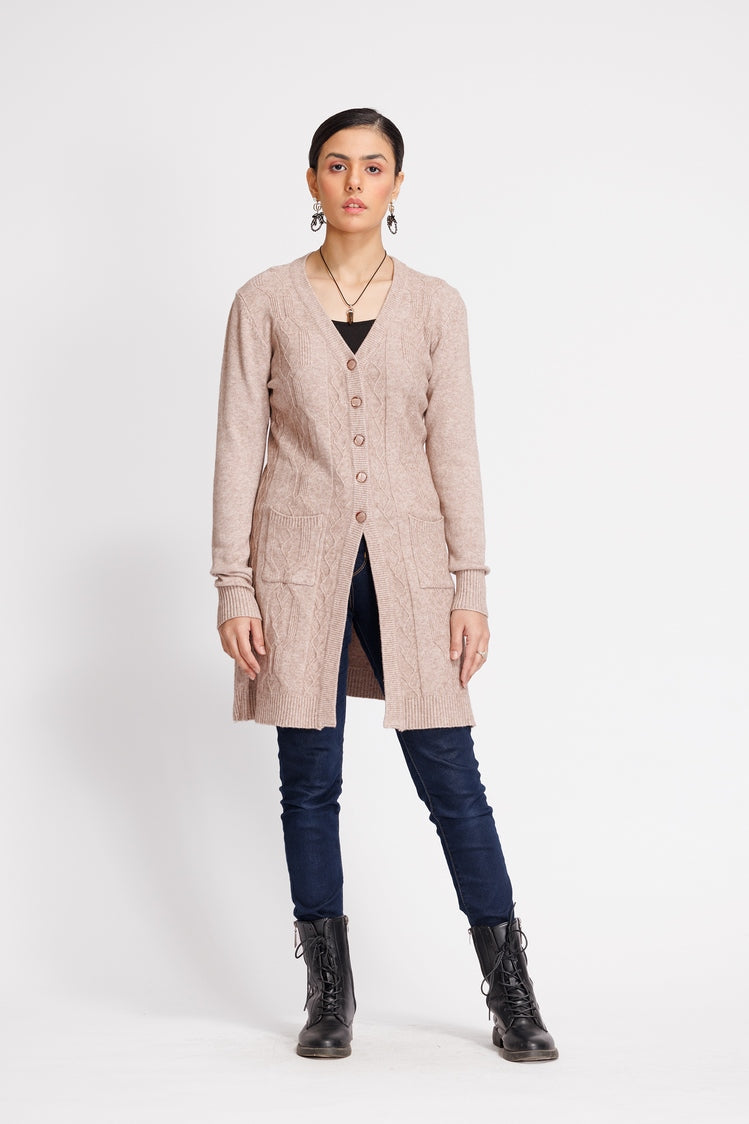 Picture of Ellena - V-Neck Cardigan Sweater - Available at Raja Sahib