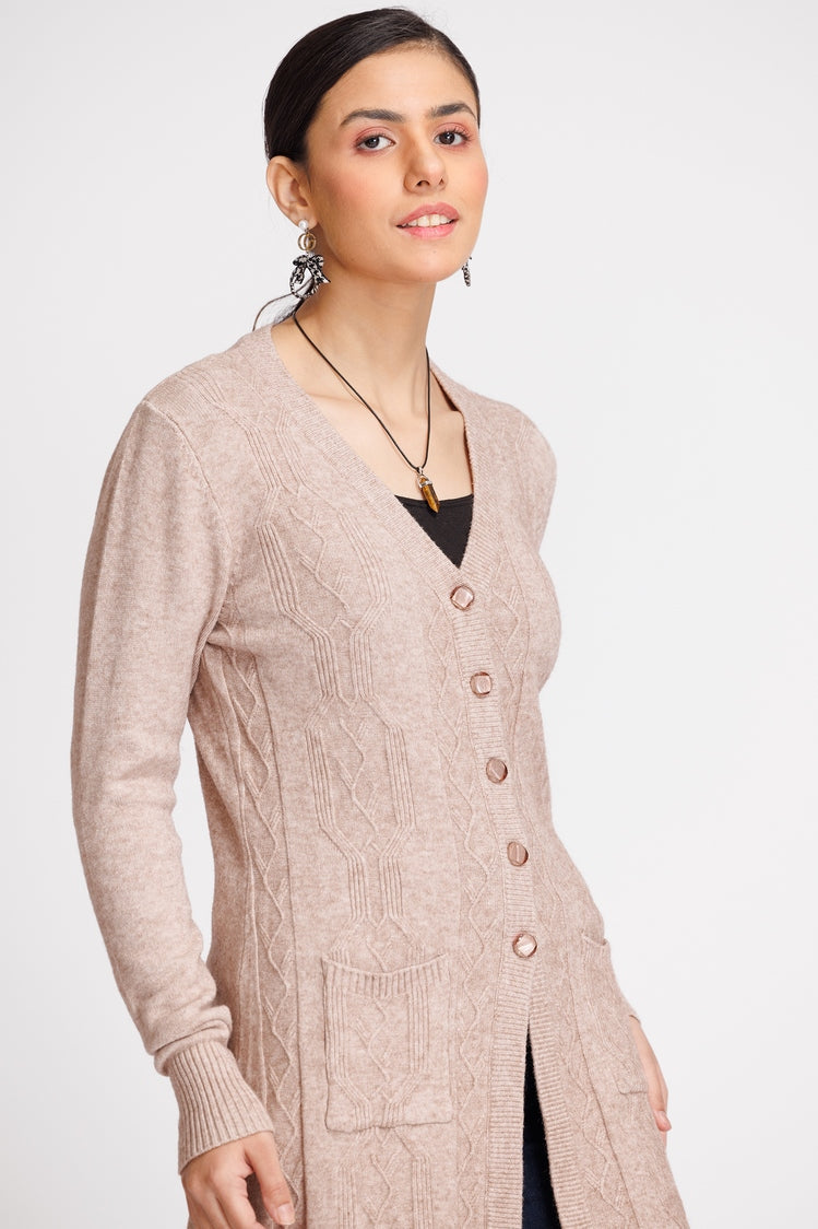 Picture of Ellena - V-Neck Cardigan Sweater - Available at Raja Sahib