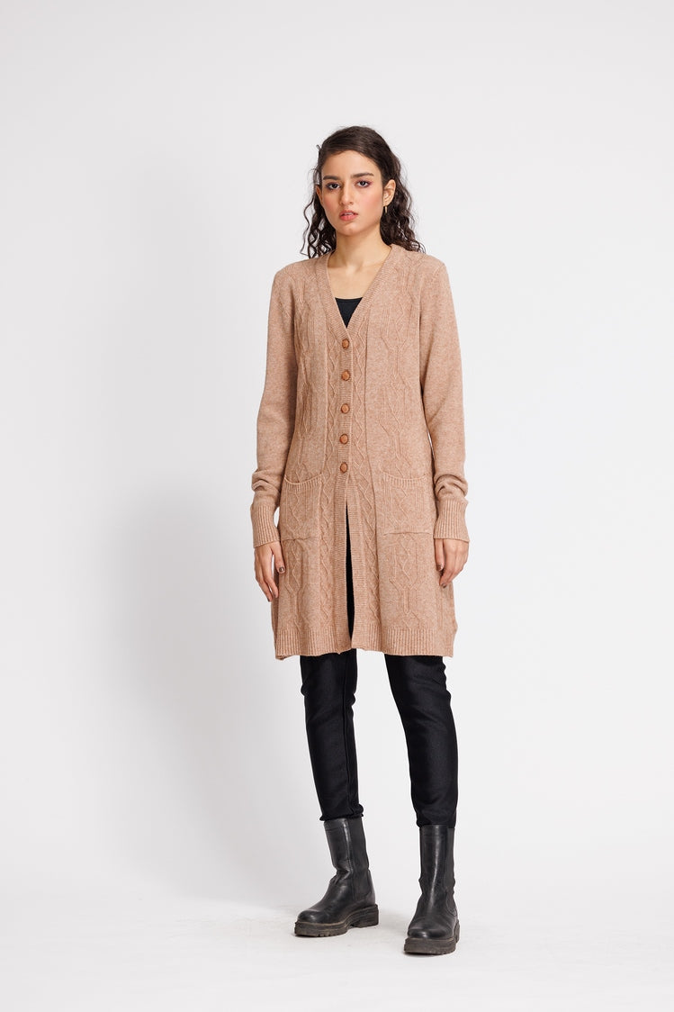 Picture of Ellena - V-Neck Cardigan Sweater - Available at Raja Sahib