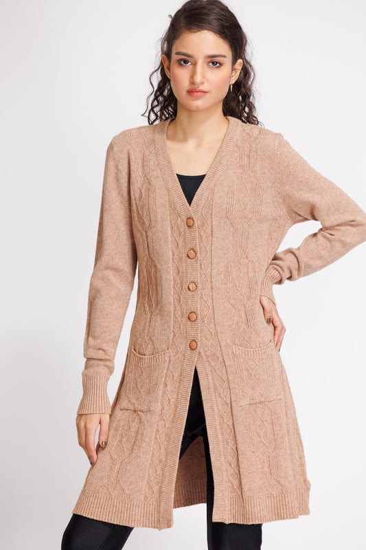 Picture of Ellena - V-Neck Cardigan Sweater - Available at Raja Sahib