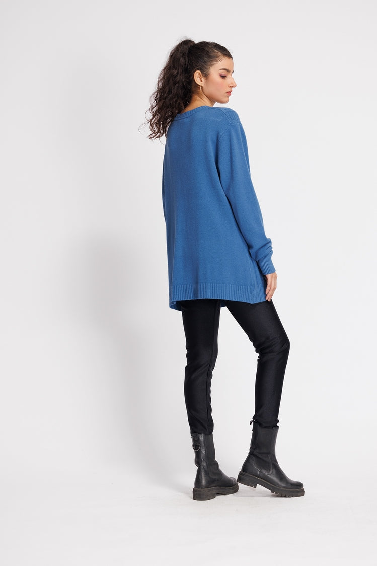 Picture of Ellena - Round Neck Cardigan Sweater - Available at Raja Sahib