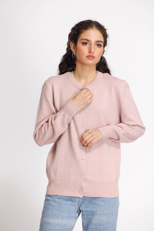 Picture of Ellena - Round Neck Cardigan Sweater - Available at Raja Sahib