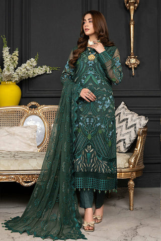 D-012 Emerald Luxury Formal Embroidered Chiffon Collection