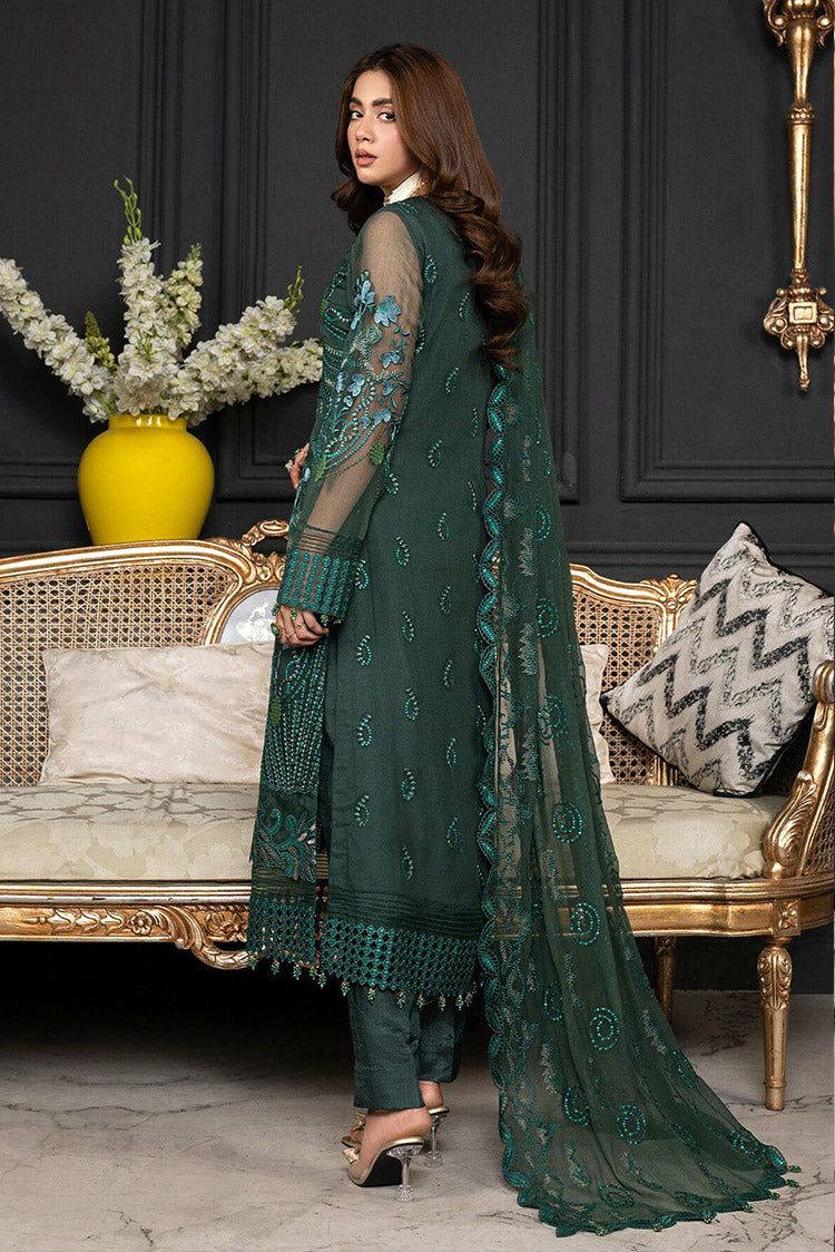 Picture of Janique - D 012 Emerald Luxury Formal Embroidered Chiffon Collection - Available at Raja Sahib