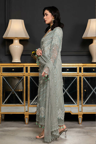 Janique - D 013 Minted Mocha Luxury Formal Embroidered Chiffon Collection