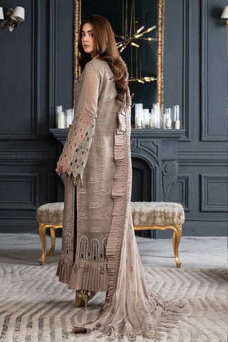 Janique - D 014 Cocoa Chic Luxury Formal Embroidered Chiffon Collection