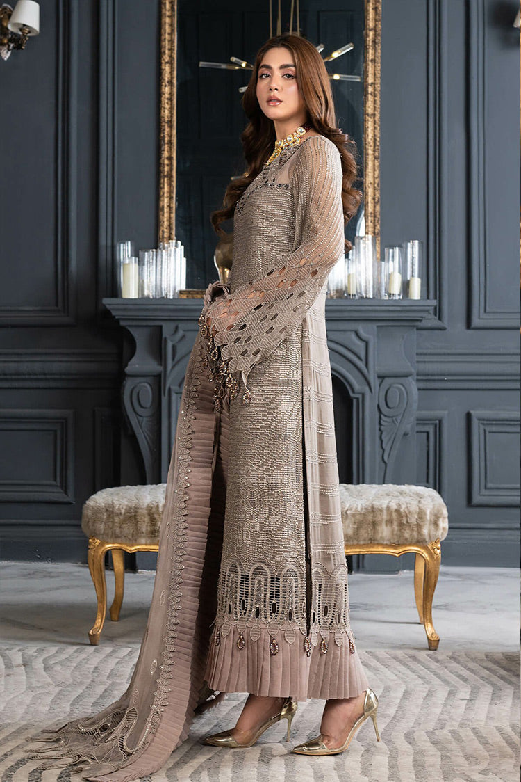 Picture of Janique - D 014 Cocoa Chic Luxury Formal Embroidered Chiffon Collection - Available at Raja Sahib