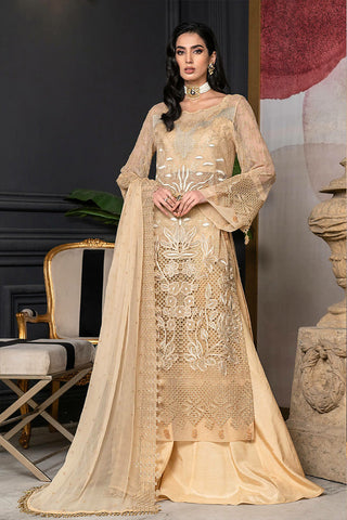 D-016 Silk Sandstone Luxury Formal Embroidered Chiffon Collection