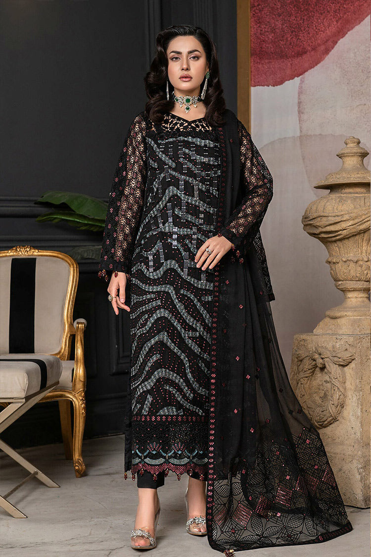 Picture of Janique - D 018 Midnight Glamour Luxury Formal Embroidered Chiffon Collection - Available at Raja Sahib