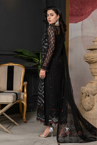 Janique - D 018 Midnight Glamour Luxury Formal Embroidered Chiffon Collection