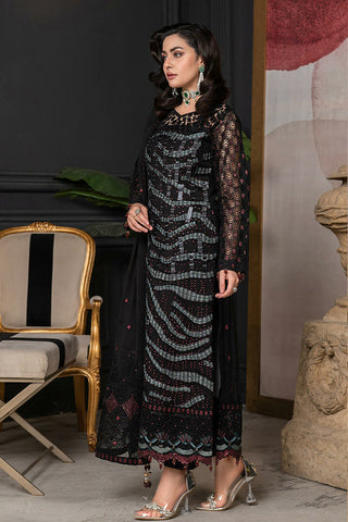 Janique - D 018 Midnight Glamour Luxury Formal Embroidered Chiffon Collection