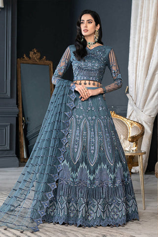 D-020 Graphite Grace Luxury Formal Embroidered Chiffon Collection