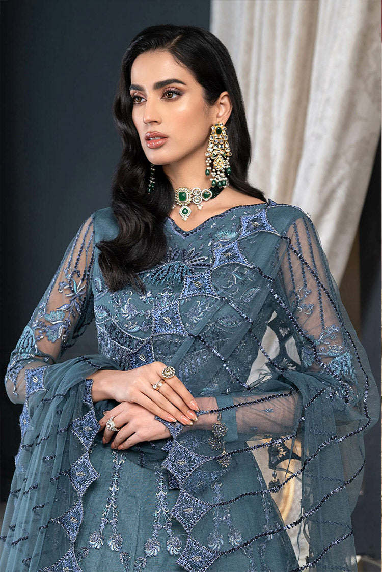 Picture of Janique - D 020 Graphite Grace Luxury Formal Embroidered Chiffon Collection - Available at Raja Sahib