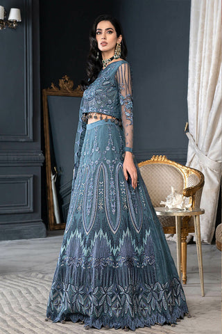 Janique - D 020 Graphite Grace Luxury Formal Embroidered Chiffon Collection